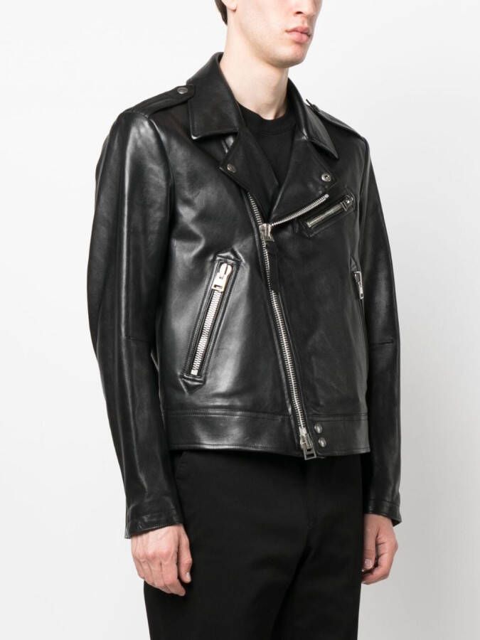 TOM FORD Leren jack Zwart