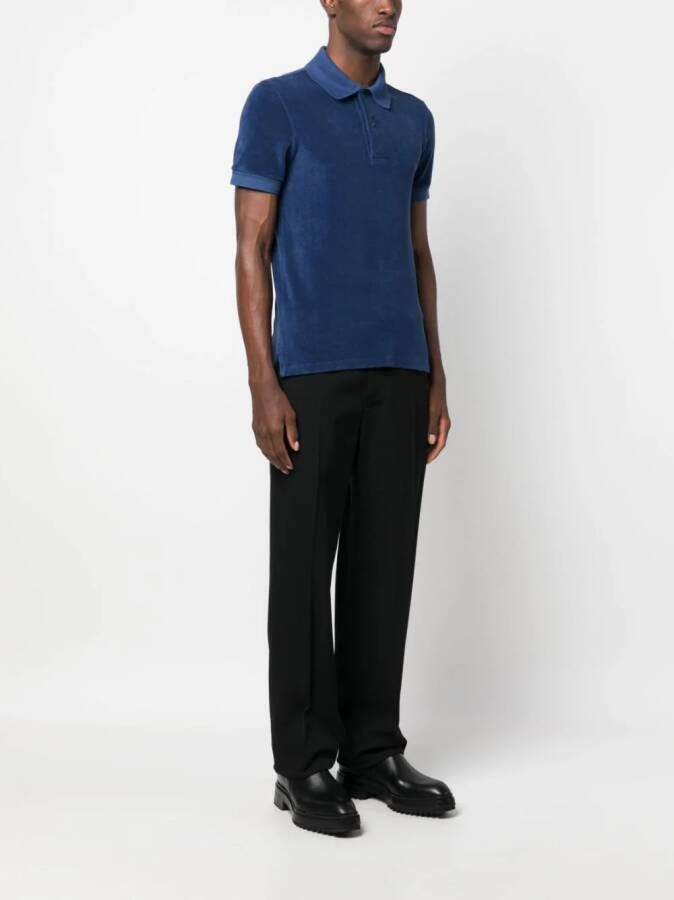 TOM FORD Poloshirt met badstof afwerking Blauw
