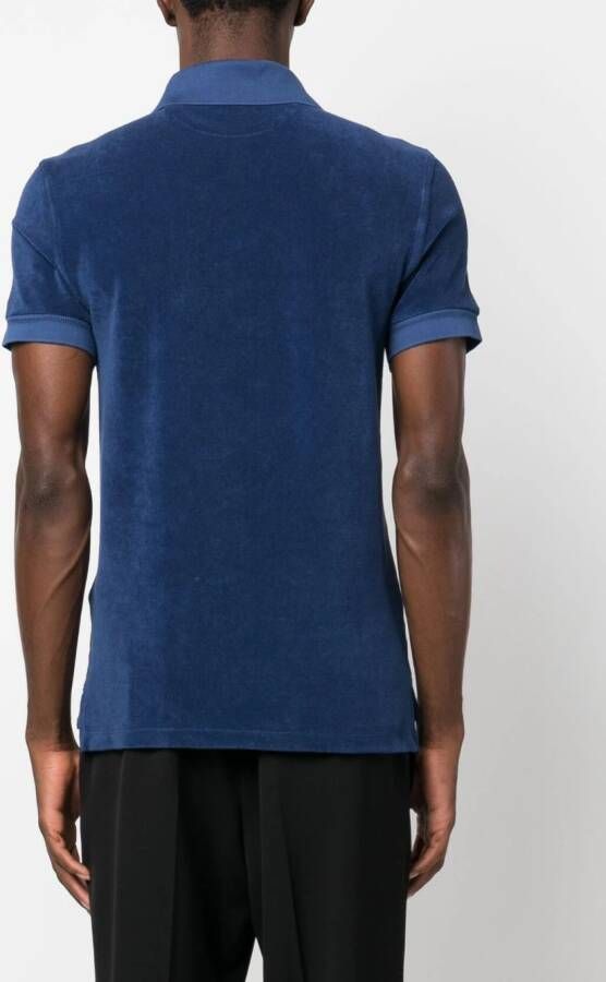 TOM FORD Poloshirt met badstof afwerking Blauw