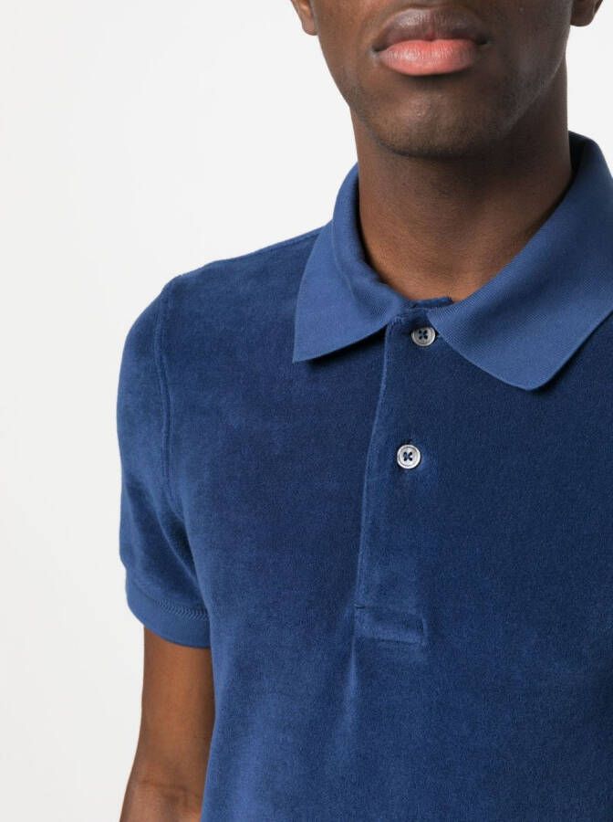 TOM FORD Poloshirt met badstof afwerking Blauw