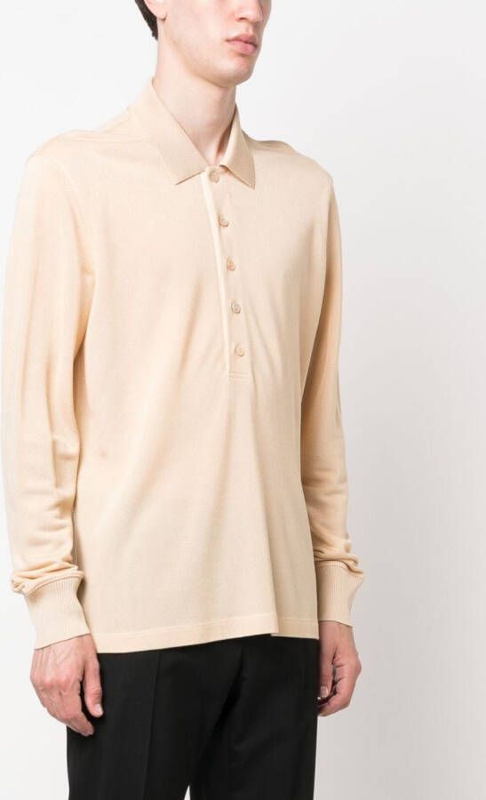 TOM FORD Poloshirt met lange mouwen Beige