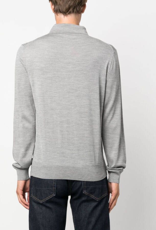 TOM FORD Poloshirt met lange mouwen Grijs