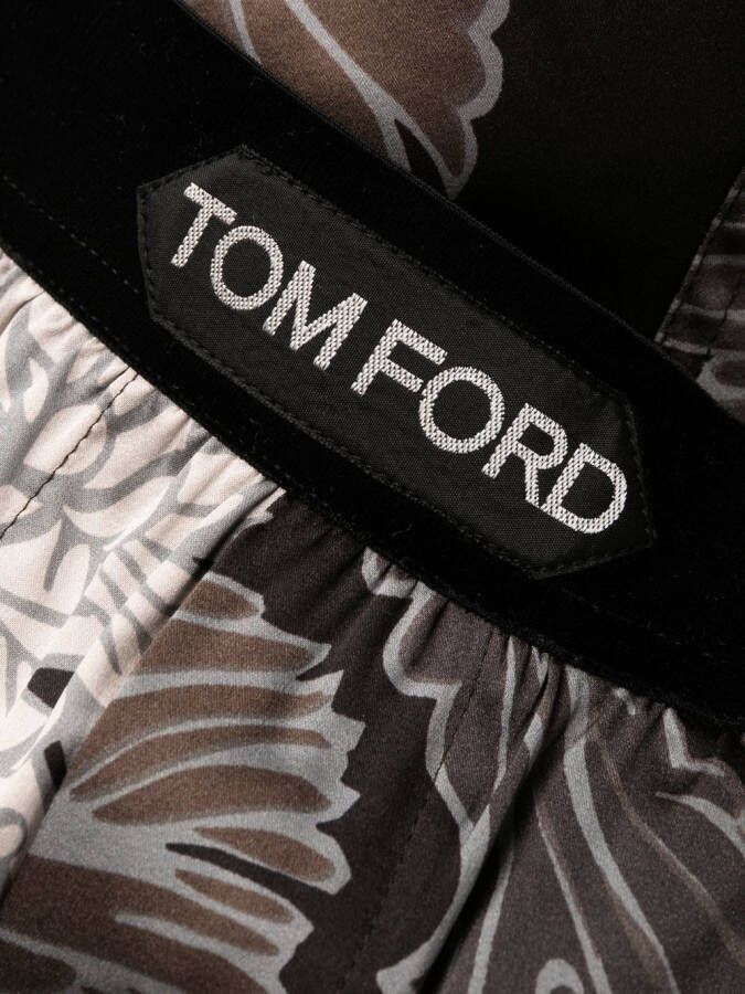 TOM FORD Pyjamabroek met abstracte print Zwart