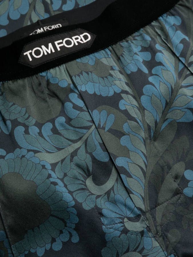 TOM FORD Pyjamabroek met bloemenprint Zwart