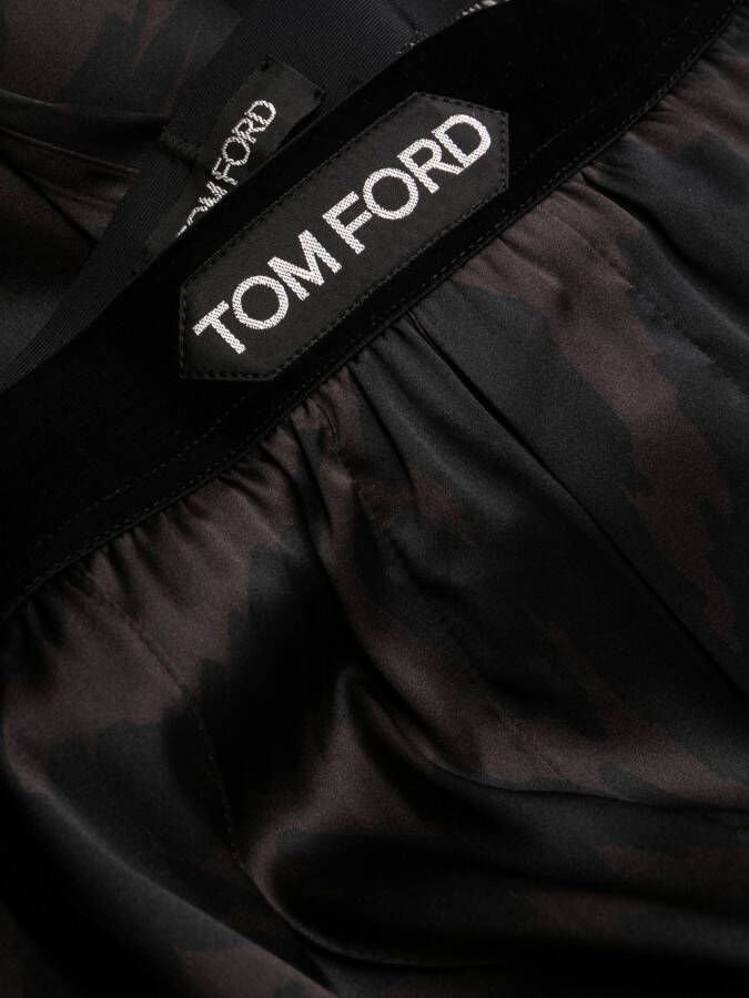 TOM FORD Pyjamabroek met logoband Zwart
