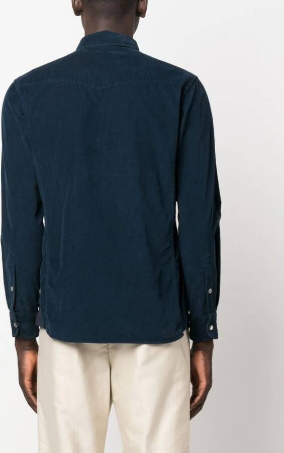 TOM FORD Ribfluwelen overhemd Blauw