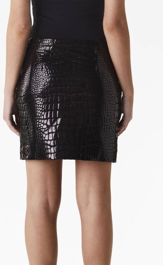 TOM FORD Rok met krokodillen-reliëf Zwart