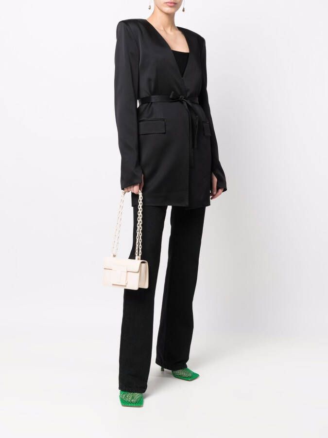 TOM FORD Schoudertas met logoplakkaat Beige