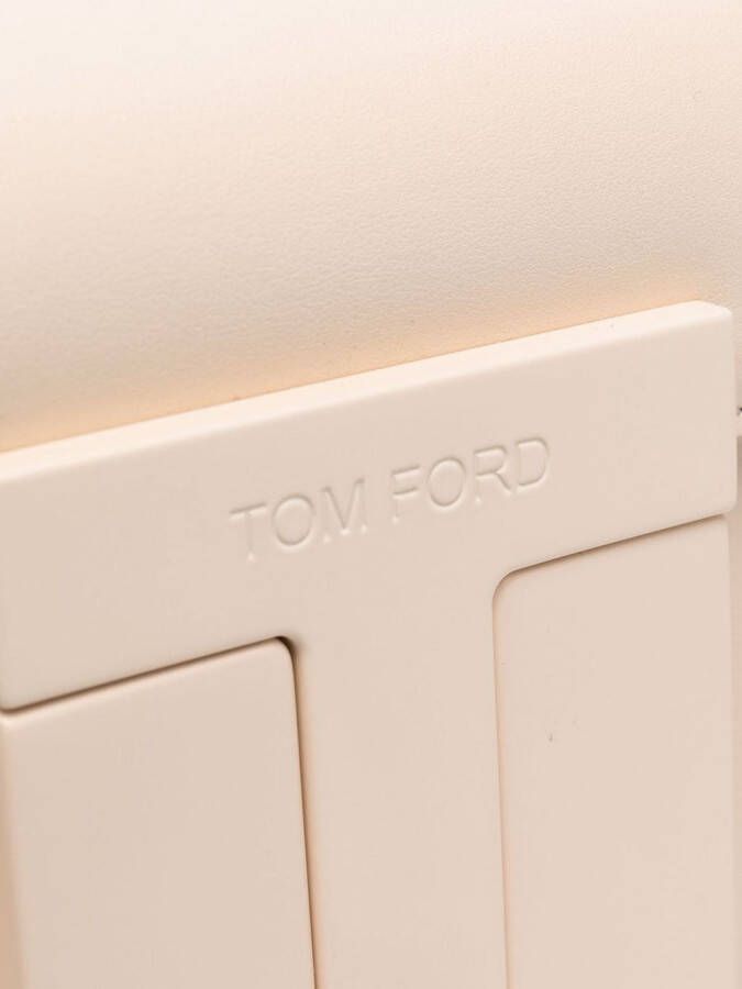 TOM FORD Schoudertas met logoplakkaat Beige