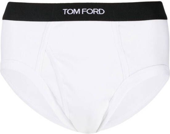 TOM FORD Twee slips met logoband Wit