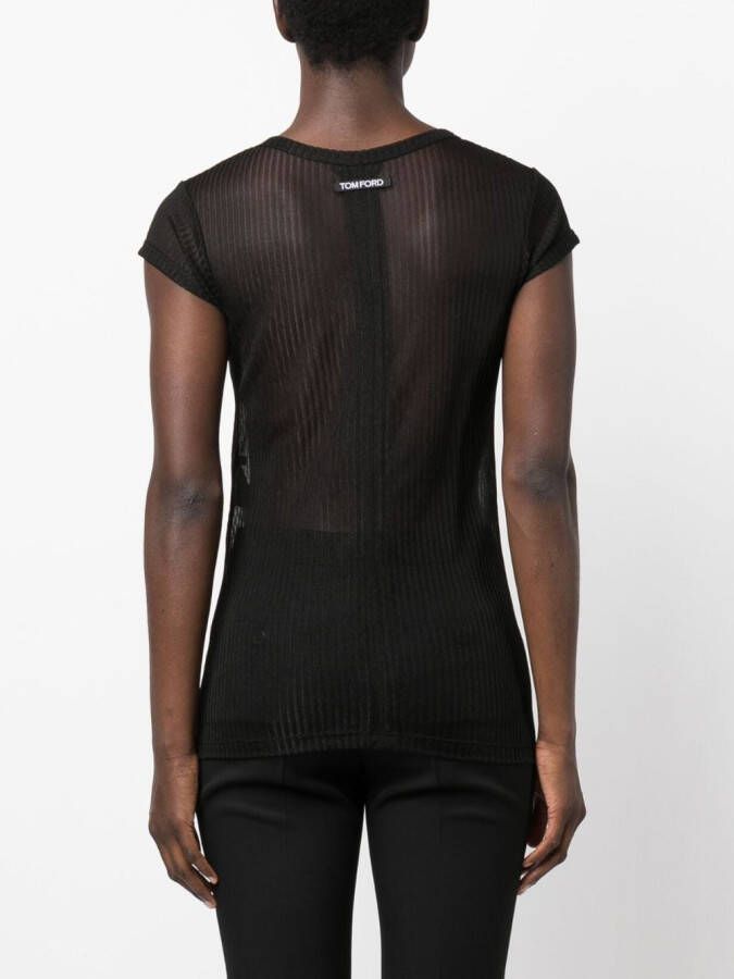 TOM FORD Doorzichtig T-shirt Zwart