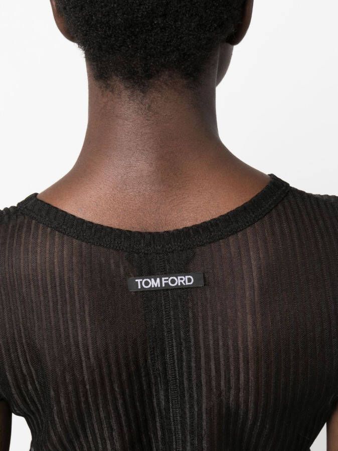 TOM FORD Doorzichtig T-shirt Zwart