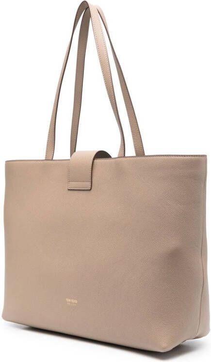 TOM FORD Shopper met logoplakkaat Grijs