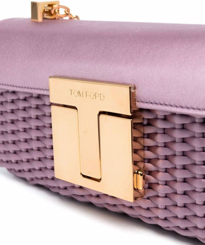 TOM FORD Shopper met logoplakkaat Paars