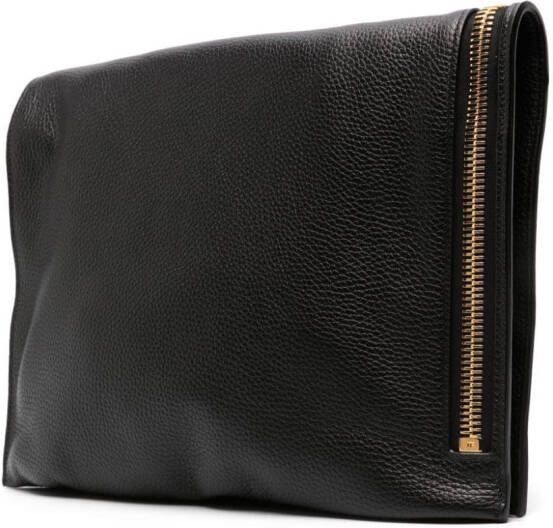 TOM FORD Shopper van bewerkt leer Zwart