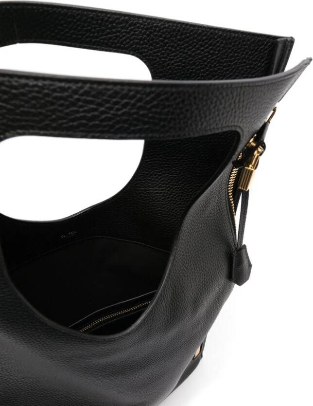 TOM FORD Shopper van bewerkt leer Zwart