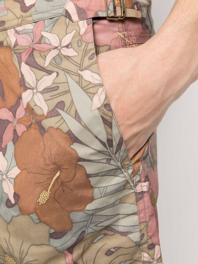 TOM FORD Zwembroek met bladerprint Groen
