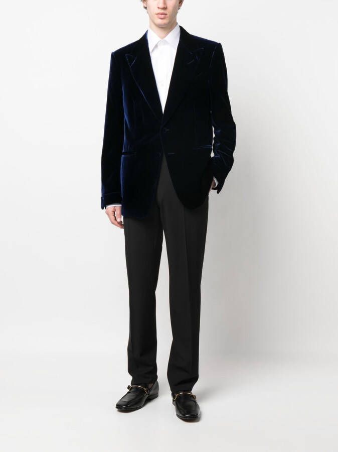 TOM FORD Fluwelen blazer Blauw
