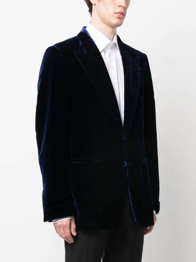 TOM FORD Fluwelen blazer Blauw