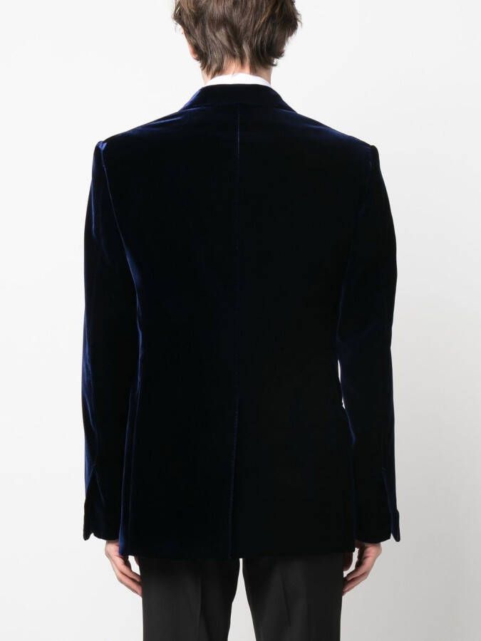 TOM FORD Fluwelen blazer Blauw