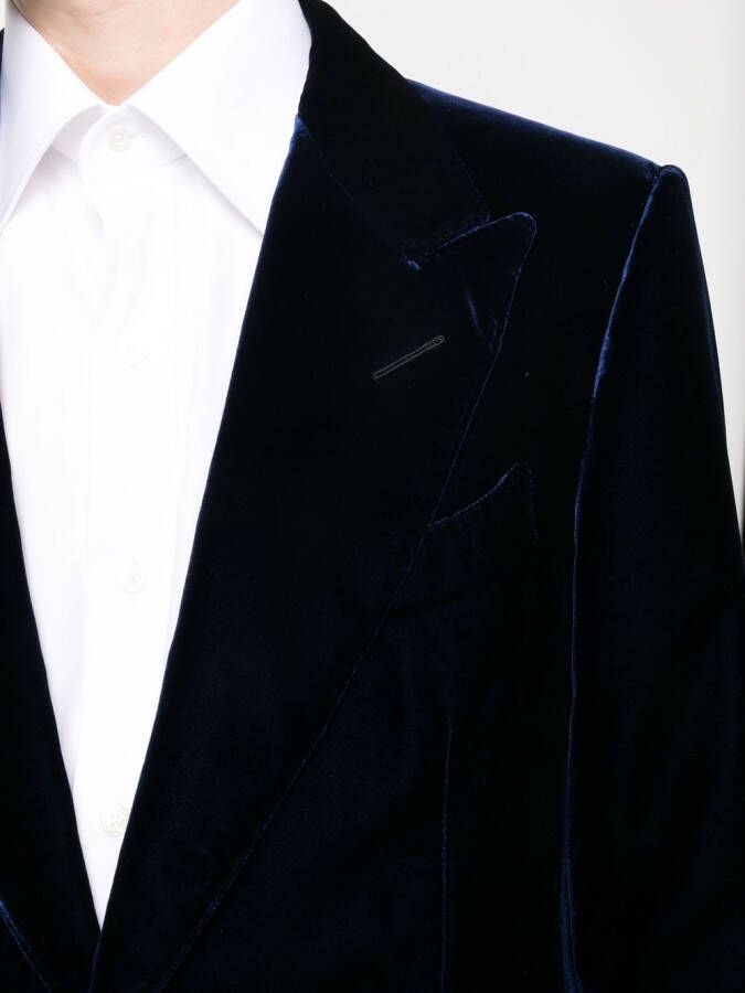 TOM FORD Fluwelen blazer Blauw