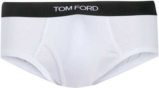TOM FORD Slip met logo tailleband Wit