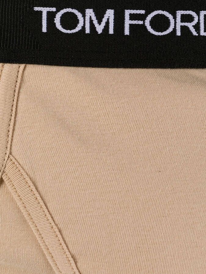TOM FORD Slip met logoband Beige