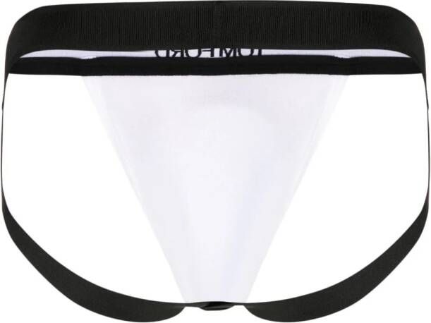 TOM FORD Slip met logoband Wit