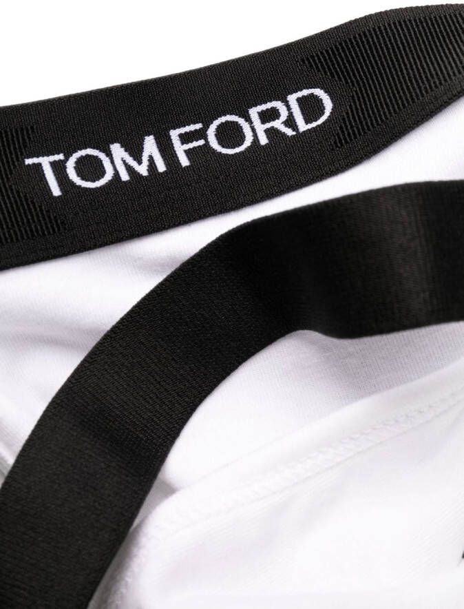TOM FORD Slip met logoband Wit
