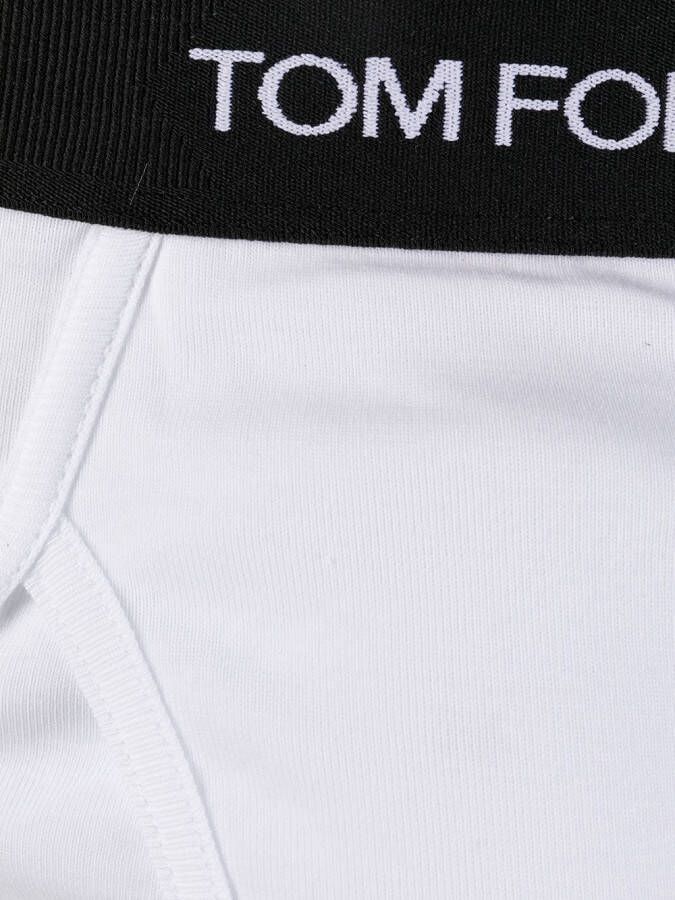 TOM FORD Slip met logoband Wit