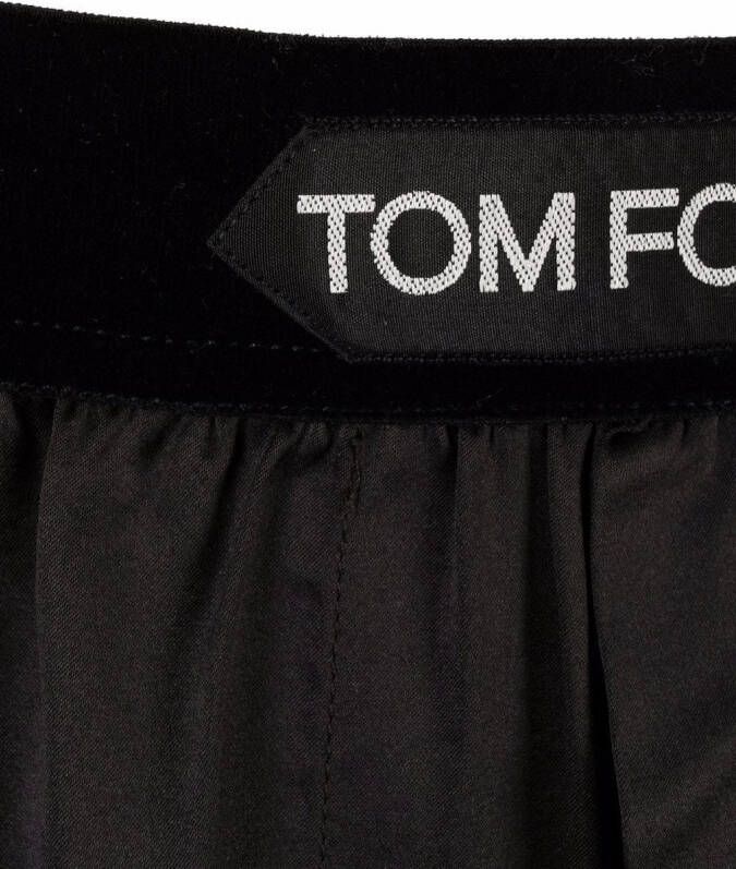 TOM FORD Slip met logopatch Zwart