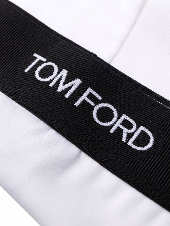 TOM FORD Slip met logoprint Wit