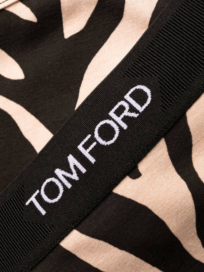 TOM FORD Slip met zebraprint Zwart