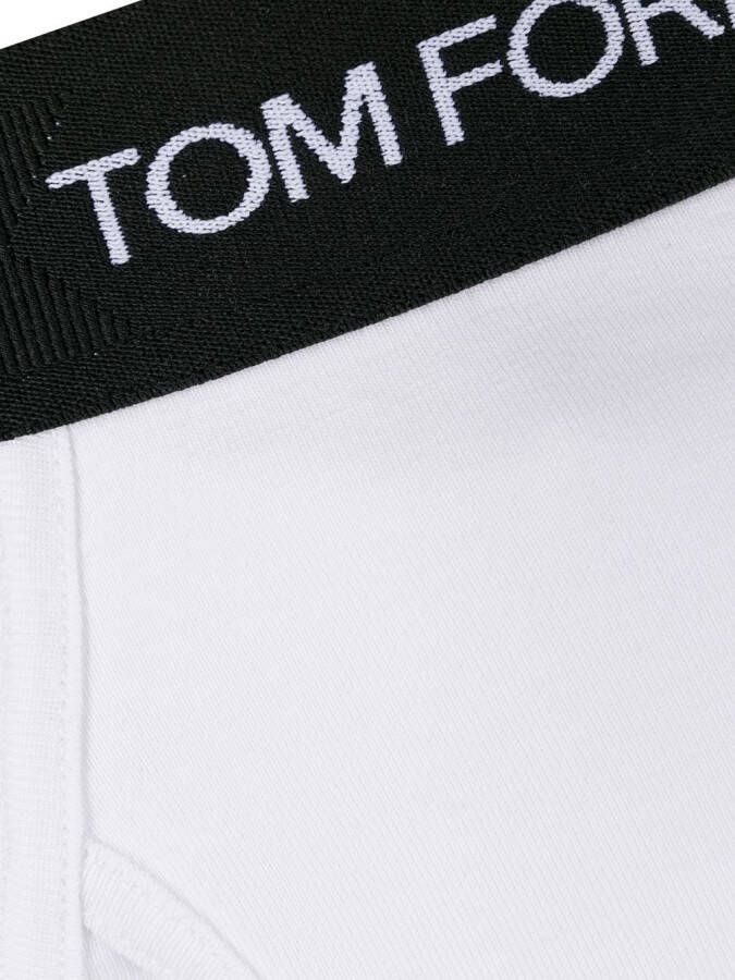 TOM FORD Slips verfraaid met logo Wit