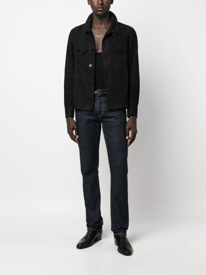TOM FORD Suède shirtjack Zwart