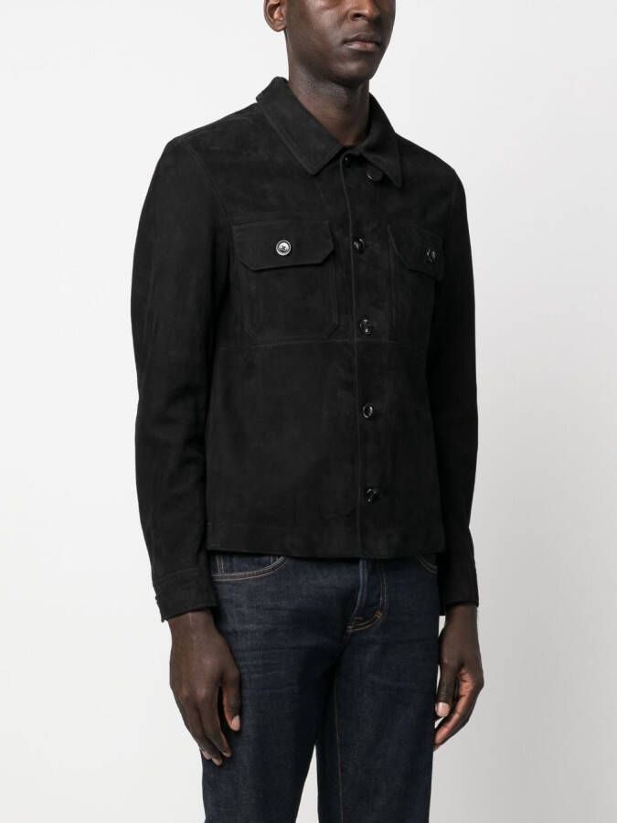 TOM FORD Suède shirtjack Zwart
