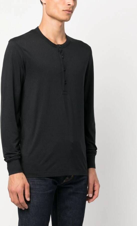 TOM FORD T-shirt met fluwelen afwerking Zwart