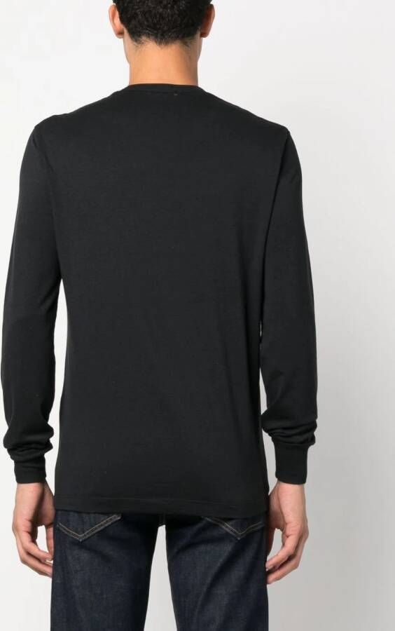 TOM FORD T-shirt met fluwelen afwerking Zwart