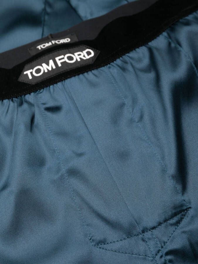 TOM FORD Zijden pyjamabroek Blauw