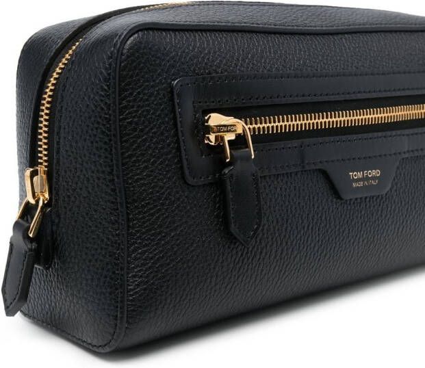 TOM FORD Toilettas met logoprint Zwart