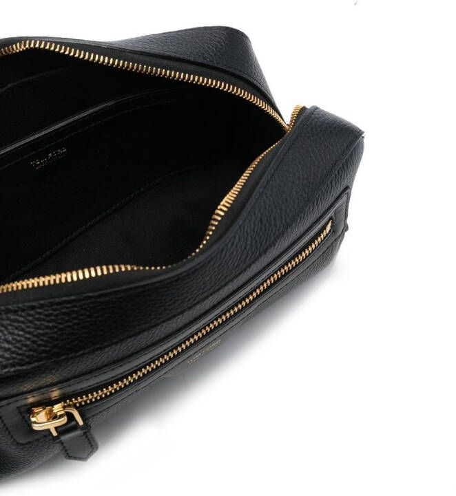 TOM FORD Toilettas met logoprint Zwart