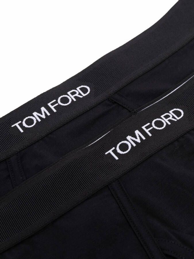 TOM FORD Twee slips met logo tailleband Zwart