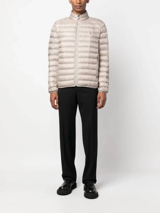 Tommy Hilfiger Donsjack met logopatch Beige