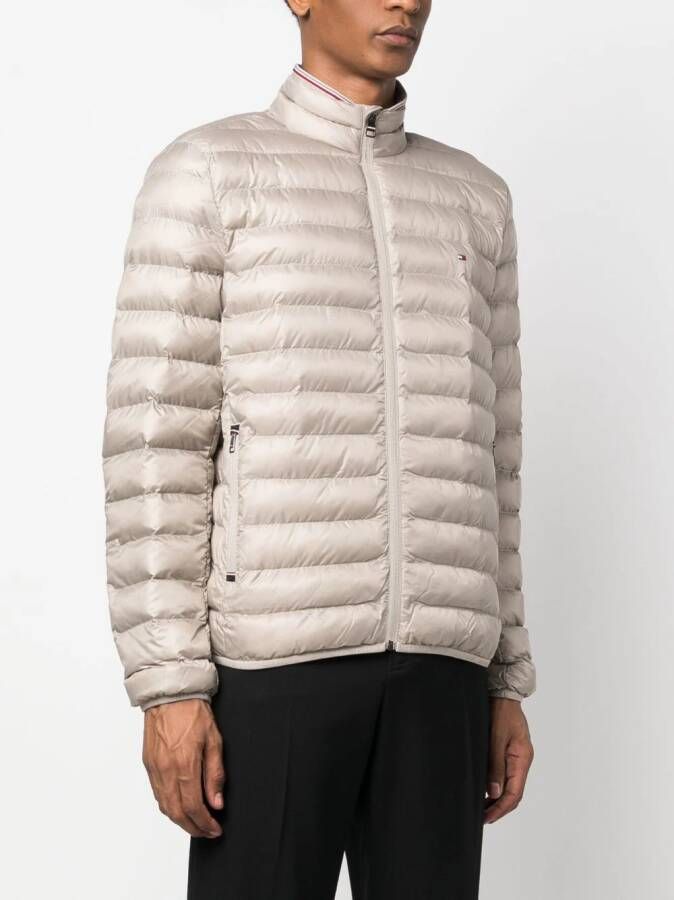 Tommy Hilfiger Donsjack met logopatch Beige