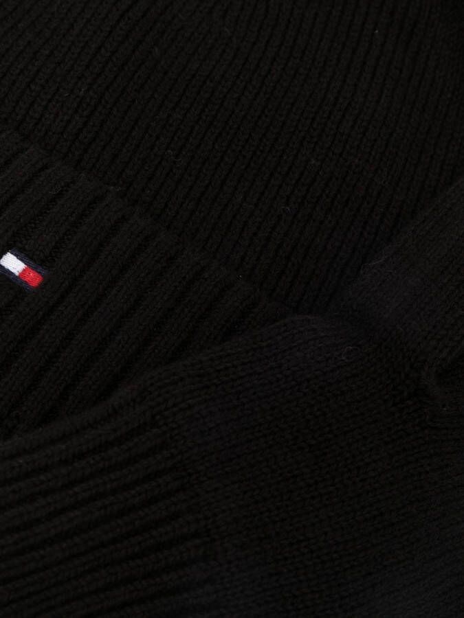Tommy Hilfiger Muts en handschoenen met geborduurd logo Zwart