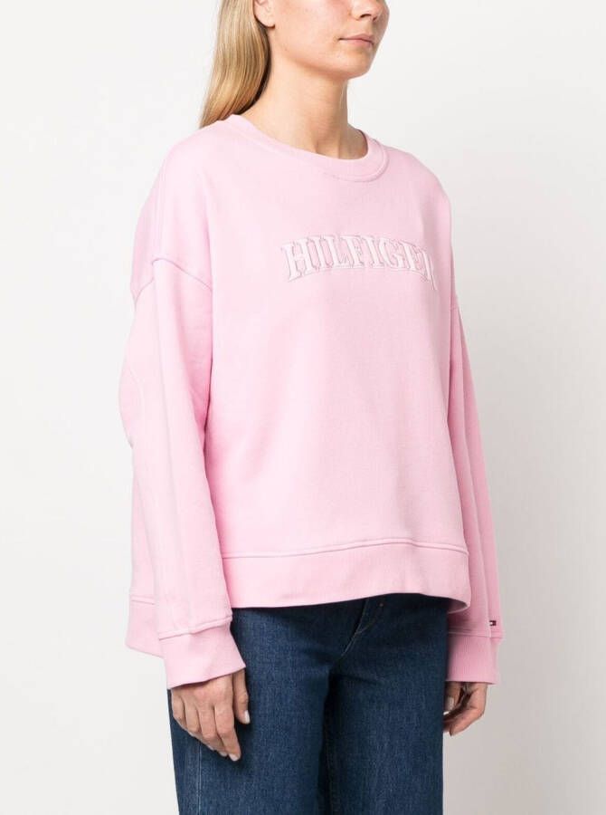 Tommy Hilfiger Sweater met geborduurd logo Roze