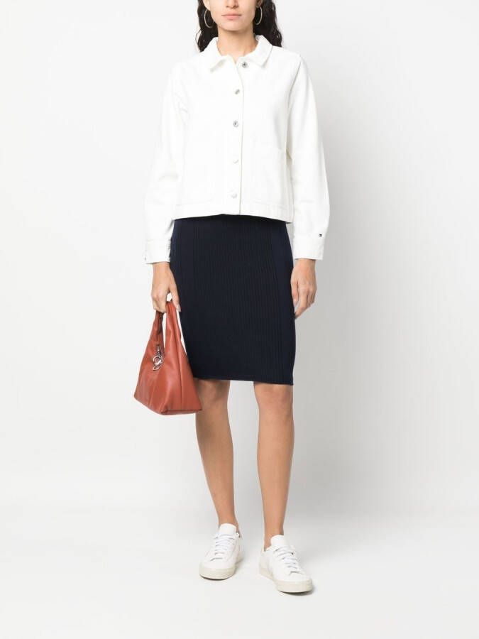 Tommy Hilfiger Gebreide kokerrok Blauw