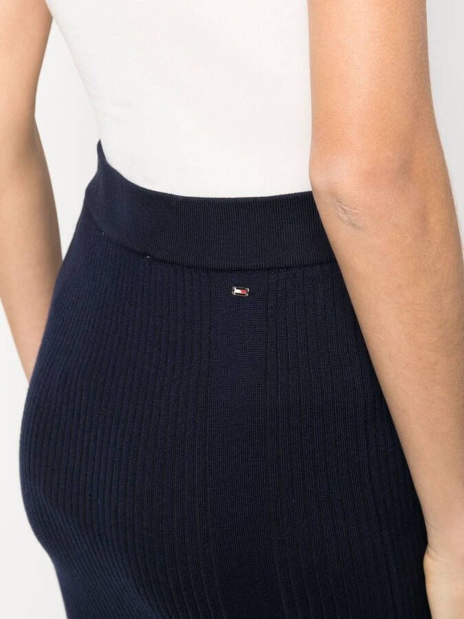 Tommy Hilfiger Gebreide kokerrok Blauw