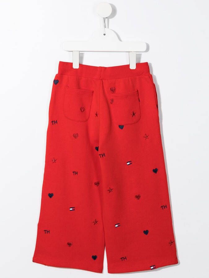 Tommy Hilfiger Junior Broek met wijde pijpen Rood