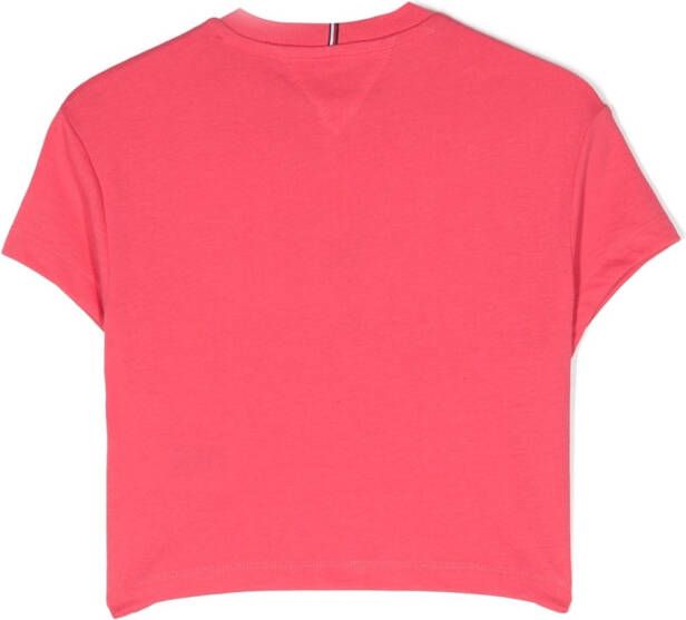 Tommy Hilfiger Junior T-shirt met geborduurd logo Roze